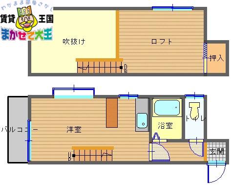 エスポアール中小島(ワンルーム/1階)の間取り写真