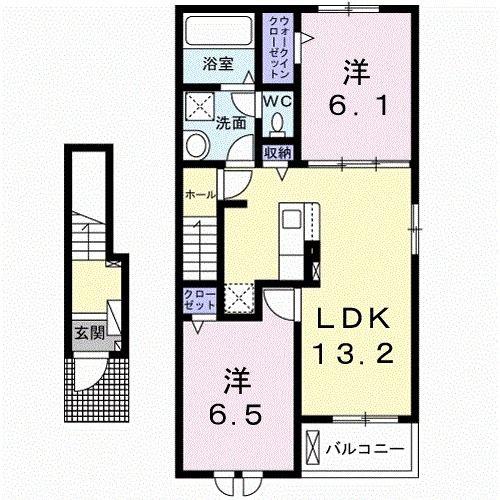 スカイツリーIII(2LDK/2階)の間取り写真
