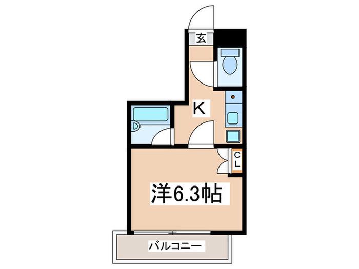 ラ カーサ ミラン(1K/2階)の間取り写真