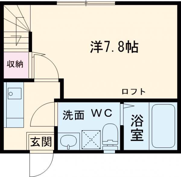 プランドール橋本(1K/2階)の間取り写真