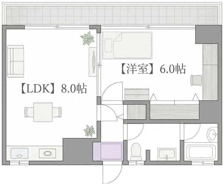 ニューホライズン松本(1LDK/4階)の間取り写真