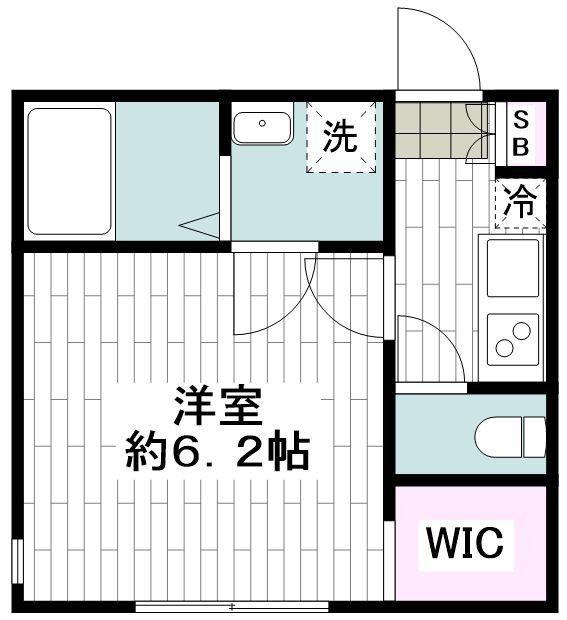 ヒルズ追浜(1K/1階)の間取り写真