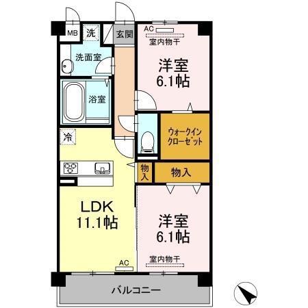 ソフィアいずみ(2LDK/2階)の間取り写真