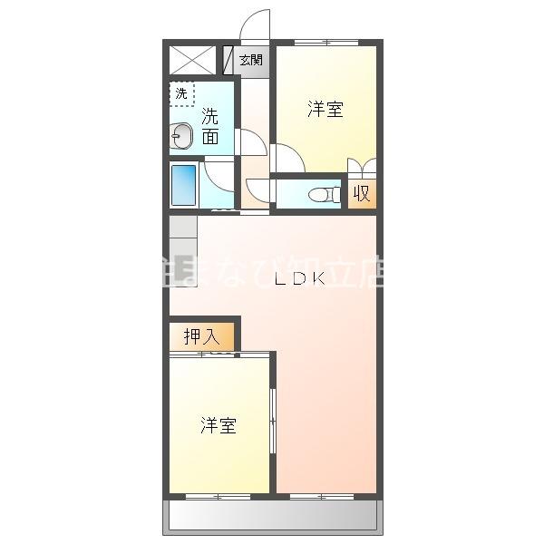 エステートBELL I(2LDK/3階)の間取り写真