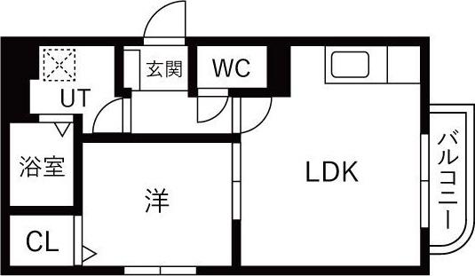フィレントI(1LDK/1階)の間取り写真