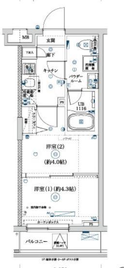 ARCOBALENO KITA-AYASE(2K/3階)の間取り写真