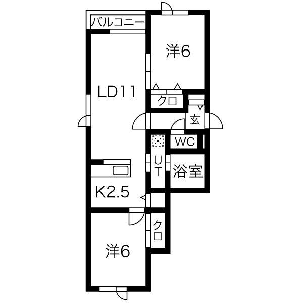 LUMIERE(2LDK/2階)の間取り写真