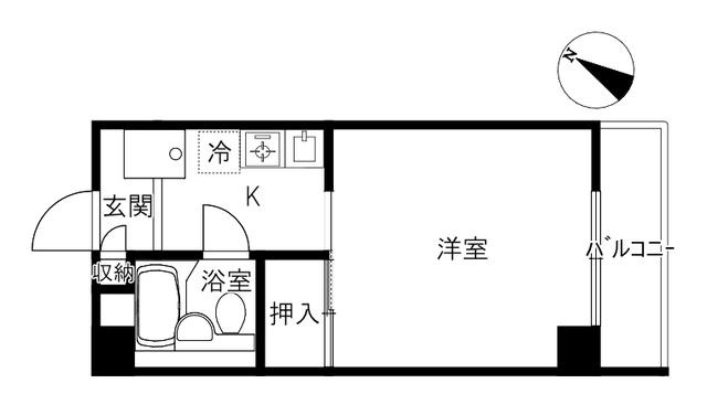 コーポ・M(1K/3階)の間取り写真