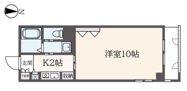 デュオKY山手(1K/3階)の間取り写真