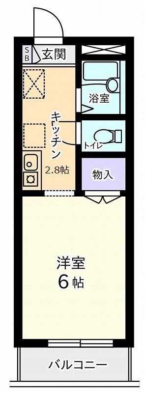 ガーデンフラット(1K/3階)の間取り写真