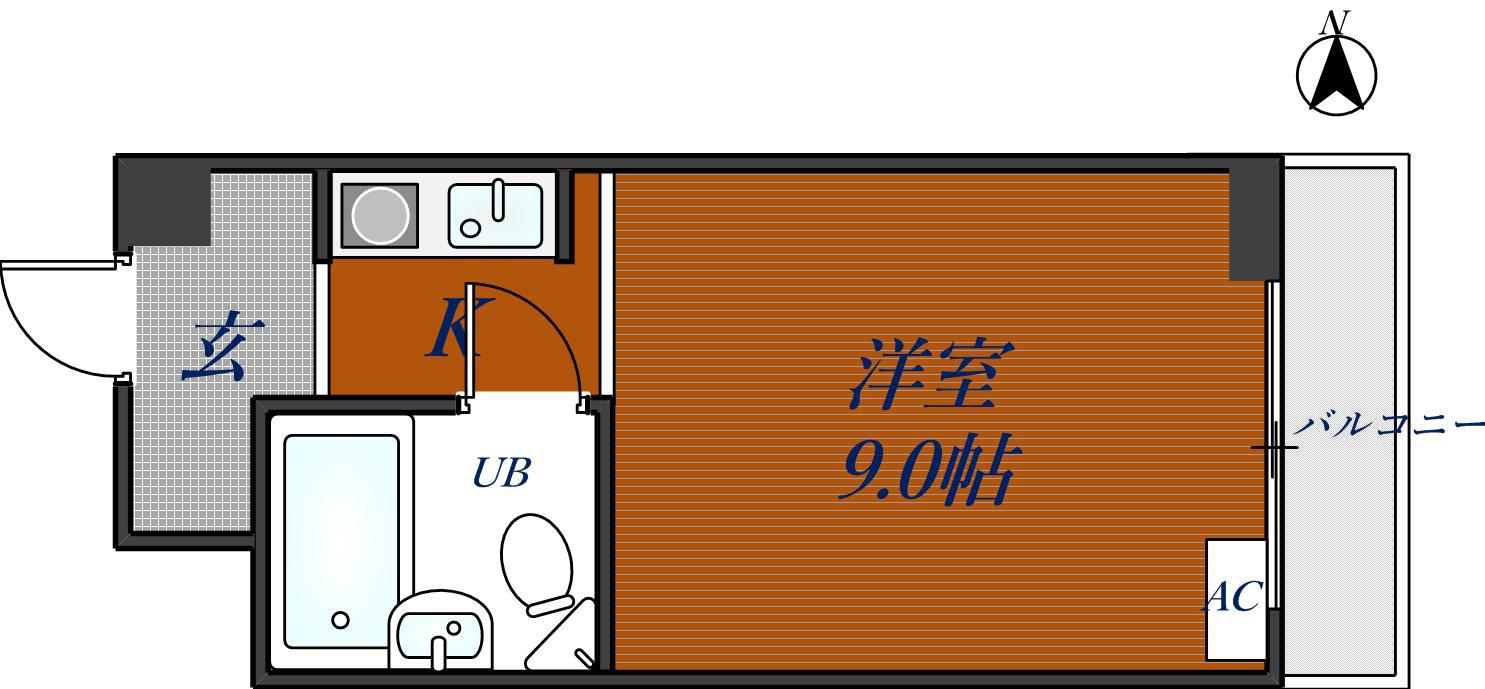 89新石切(1K/3階)の間取り写真