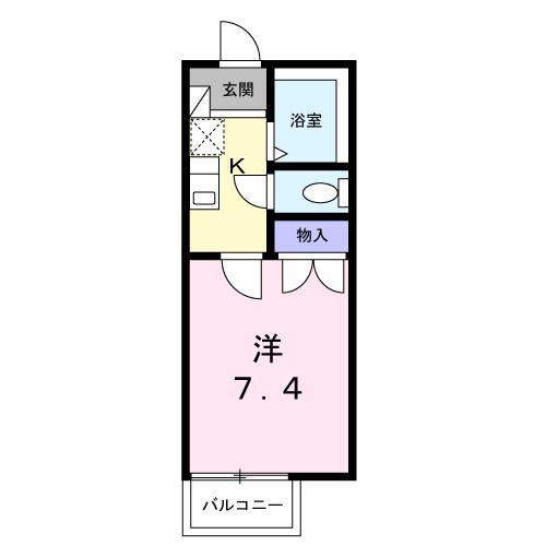 グレイスTH(1K/2階)の間取り写真