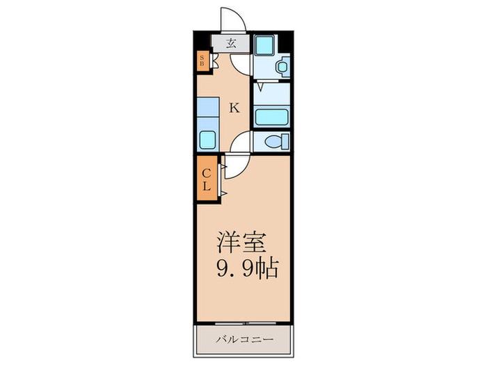 PAESE御池(1K/6階)の間取り写真