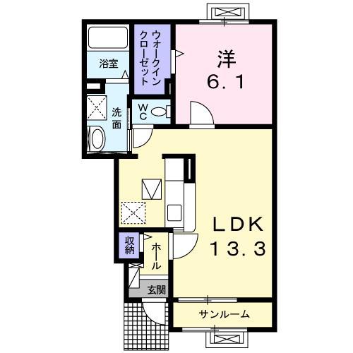 フォルシュ(1LDK/1階)の間取り写真