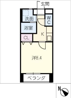 コンフォール泊(1K/1階)の間取り写真