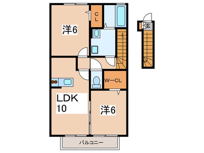 サンモール町田III(2LDK/2階)の間取り写真