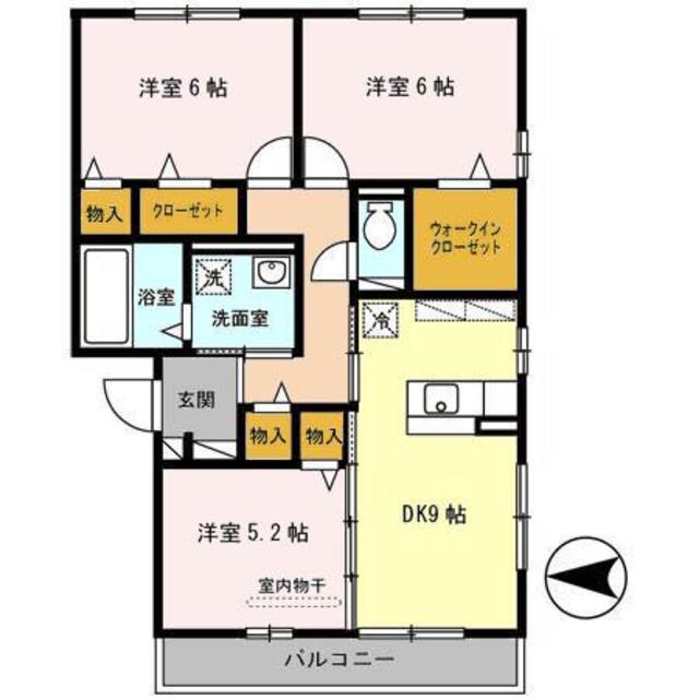 フォルトゥーナ(3DK/1階)の間取り写真