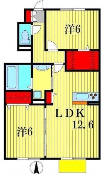 SPRING COURT和(2LDK/1階)の間取り写真