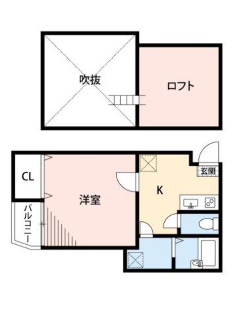 ベネフィスタウン六本松1(1K/2階)の間取り写真