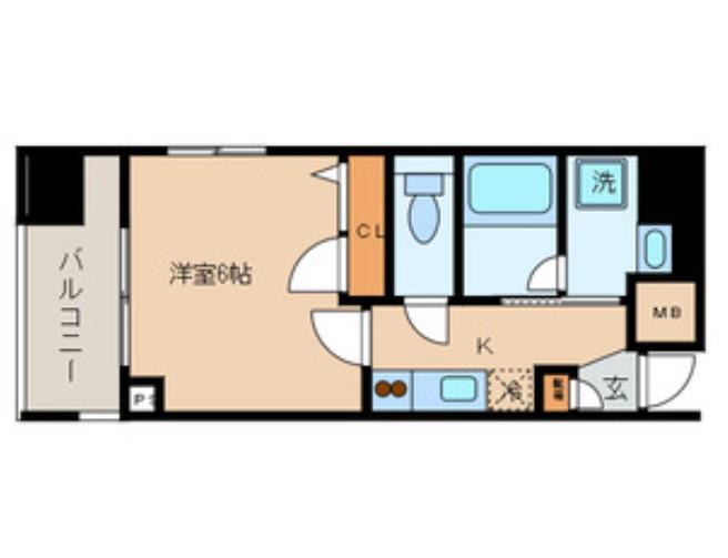 グレイスコート亀戸(1K/6階)の間取り写真