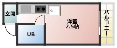 シャトレ―ビル(ワンルーム/3階)の間取り写真