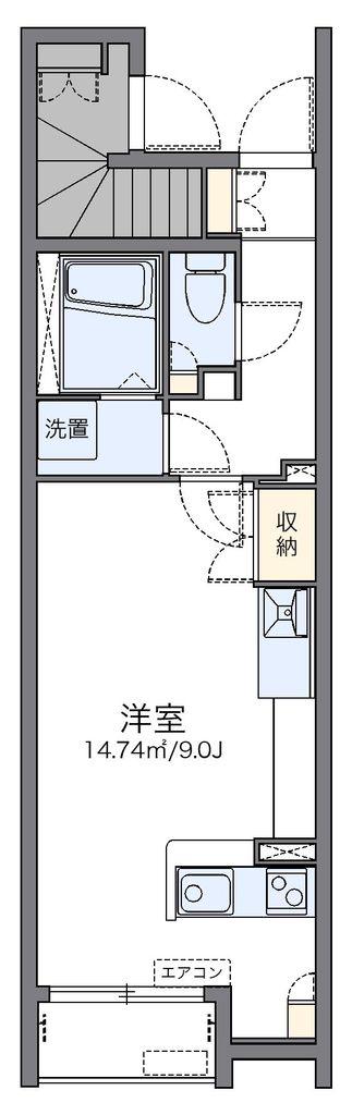 レオネクスト雷神II(ワンルーム/1階)の間取り写真