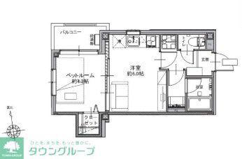 カーサ市川大門通(1DK/1階)の間取り写真