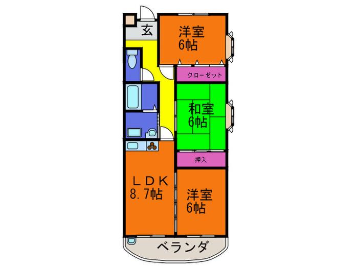BEVEREY COURT(3LDK/2階)の間取り写真