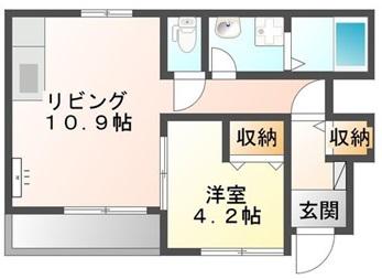 ソフィア(1LDK/1階)の間取り写真