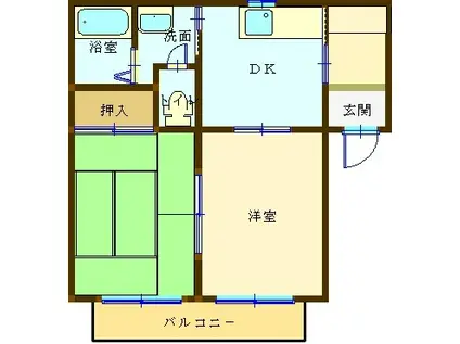 グランメール(2DK/2階)の間取り写真