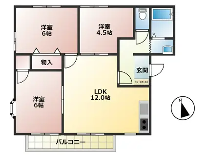 フレグランス330(3LDK/2階)の間取り写真