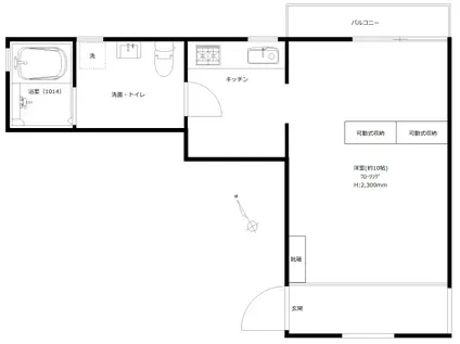 キュアコート神宮前(1K/3階)の間取り写真