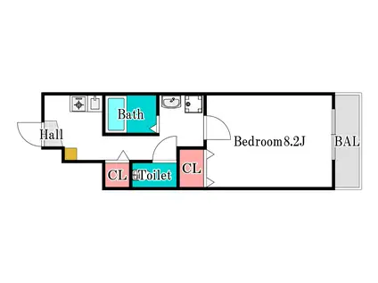 パシフィコノヴァ(1K/1階)の間取り写真
