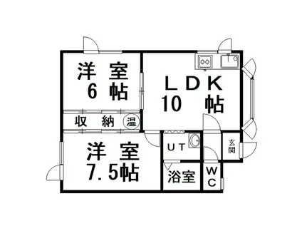 ラ・メール(2LDK/1階)の間取り写真