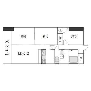 LONE STAR 茶屋ヶ坂(3LDK/2階)の間取り写真