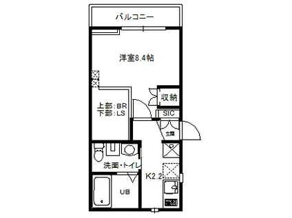 アクイラオリーヴェ(1K/2階)の間取り写真