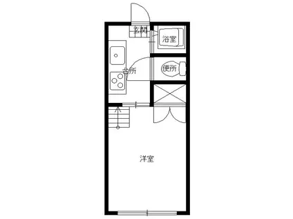 アーバンハイツ(1K/2階)の間取り写真