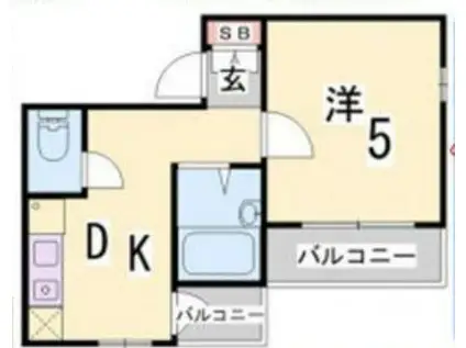 アメニティ東神戸(1DK/3階)の間取り写真