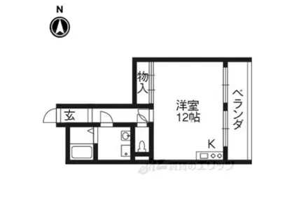 にのゆハイツ(ワンルーム/2階)の間取り写真