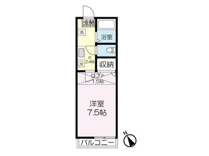 ロワールハイツ(1K/1階)の間取り写真