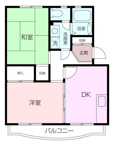 マモール北久里浜A棟(2DK/4階)の間取り写真
