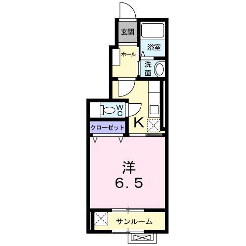 イーストガーデン(1K/1階)の間取り写真