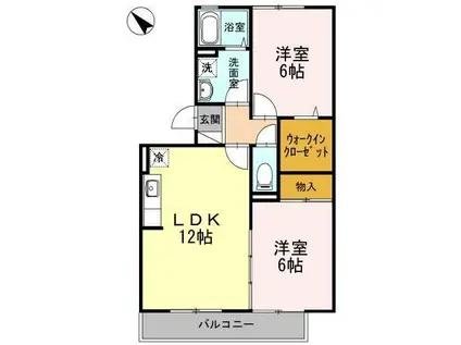 セジュール新涯(2LDK/2階)の間取り写真
