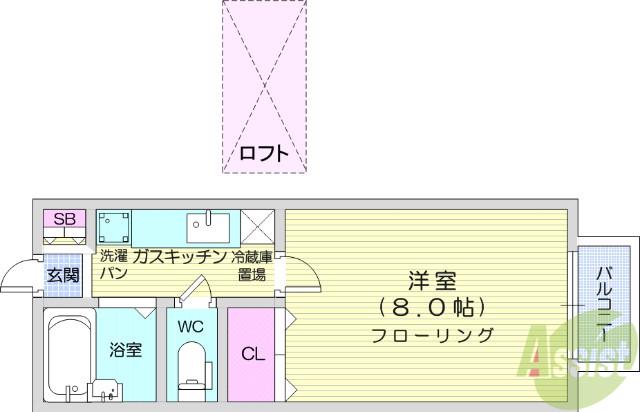 サンヒルズ国見1番館(1K/1階)の間取り写真