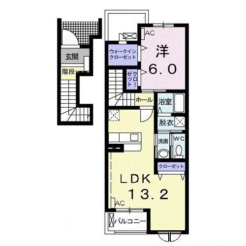 R・S・T II(1LDK/2階)の間取り写真