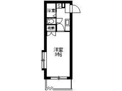 パラッツオS(1K/1階)の間取り写真