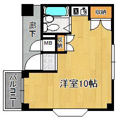 メゾン段上(1K/3階)の間取り写真
