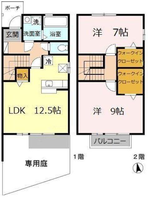 ラ・ヴィーダーIII(2LDK/1階)の間取り写真