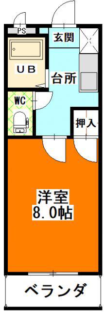 グリーンパーク賞田(1K/5階)の間取り写真
