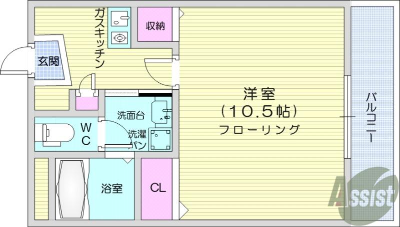 プチ・ルミエ(1K/4階)の間取り写真
